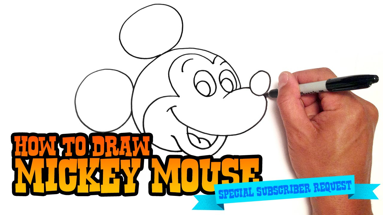 1280x720 Mickey Mouse Steps To Draw How To Draw Mickey Mouse - Mickey Mouse Simple Drawing