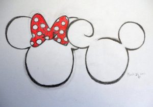 300x210 Pencil Drawings Of Mickey And Minnie Mouse Simple Minnie Mouse - Mickey Mouse Simple Drawing