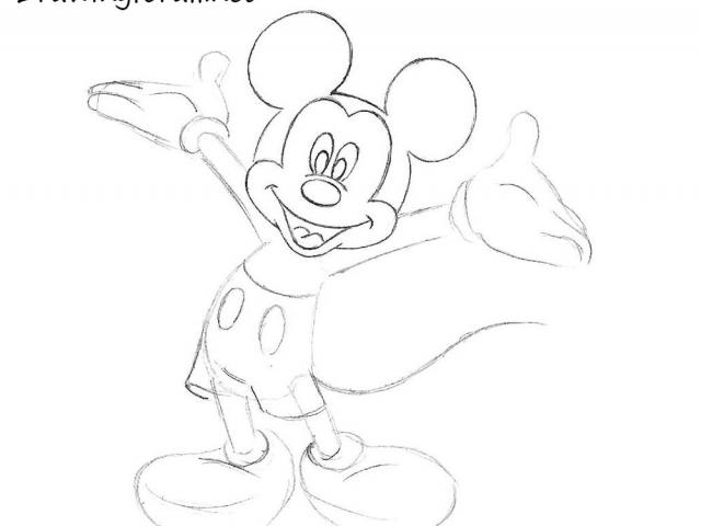 640x480 Drawn Mickey Mouse Sketch - Mickey Mouse Sketch Drawing