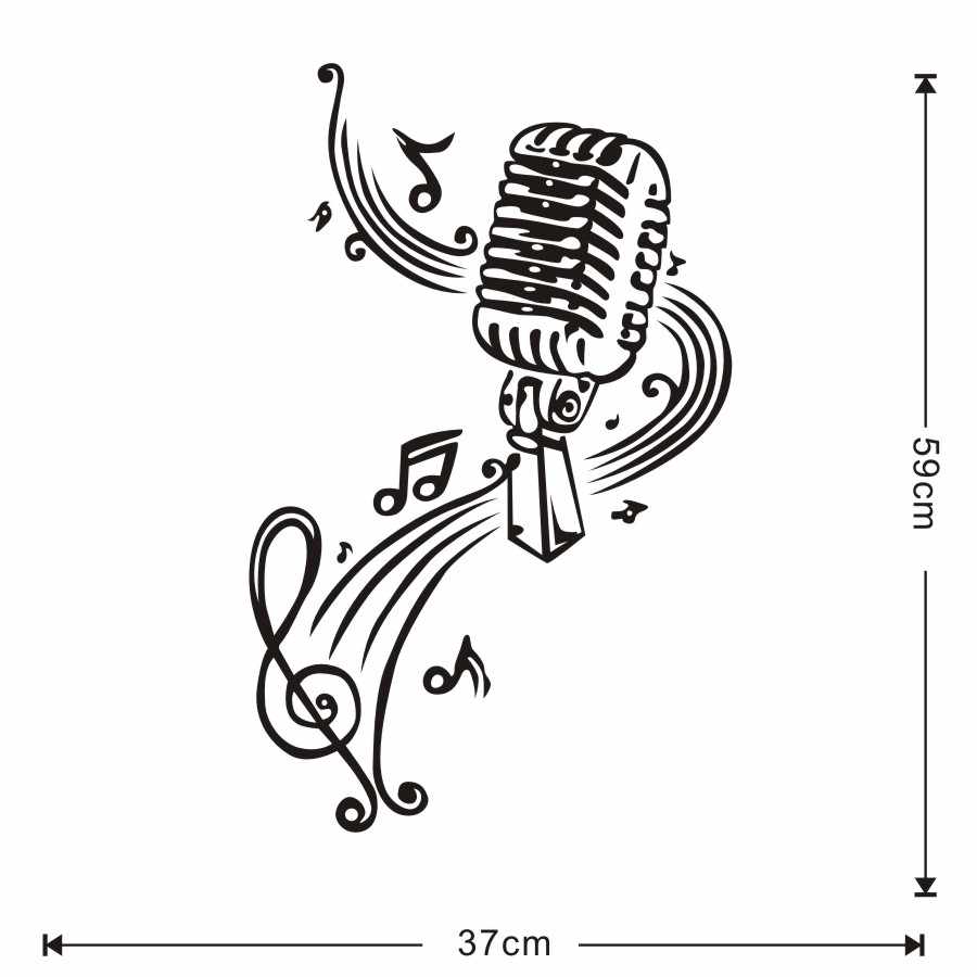Microphone And Music Notes Drawing at Explore