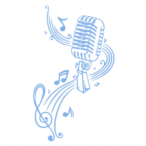 474x474 microphone music notes hair bar wall stickers - Microphone And Music Notes Drawing