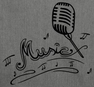 190x176 retro microphone with music notes and clef shoulder bag recycled - Microphone And Music Notes Drawing