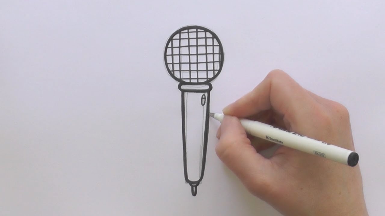 1280x720 how to draw a cartoon microphone - Microphone Drawing