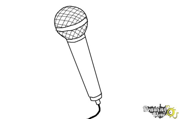 How To Draw A Microphone - Microphone Drawing. 
