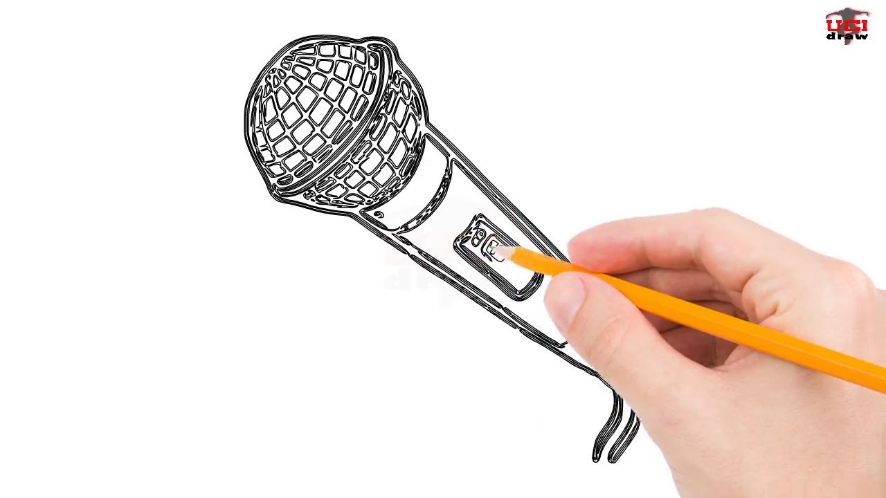 1280x720 how to draw a microphone step - Microphone Drawing