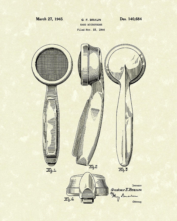 720x900 microphone patent art drawing - Microphone Drawing