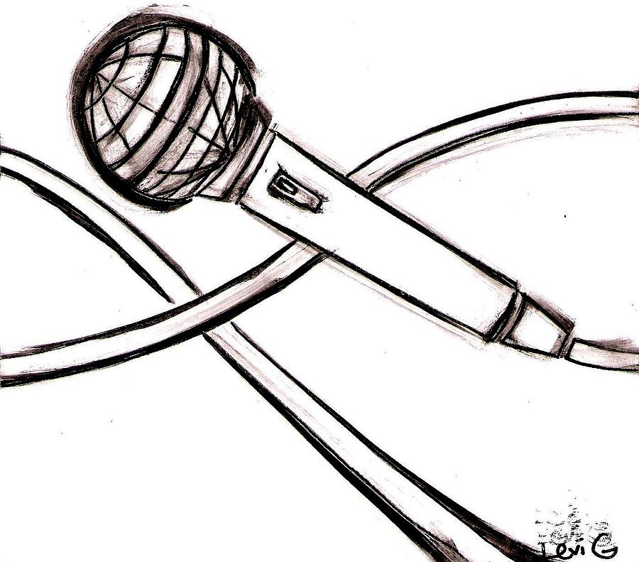 900x791 microphone drawing - Microphone Drawing