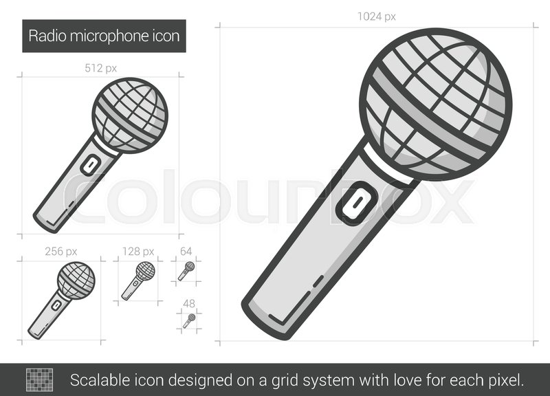 800x576 radio microphone vector line icon stock vector colourbox - Microphone Line Drawing