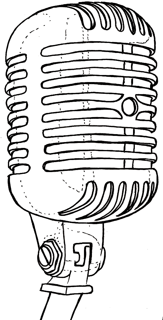 555x1088 vintage, old school, retro can microphone tattoo - Microphone Line Drawing