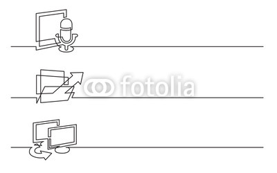 400x250 Banner Design - Microphone Line Drawing