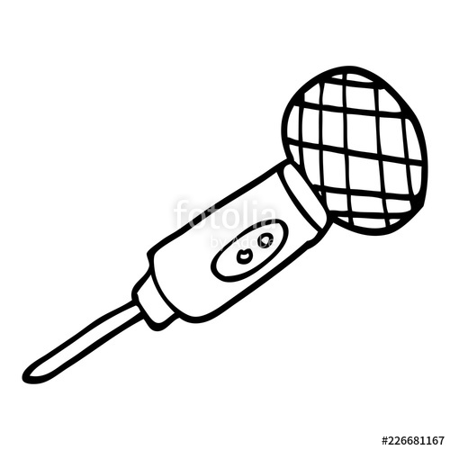 500x500 Line Drawing Cartoon Microphone Stock Image And Royalty Free - Microphone Line Drawing