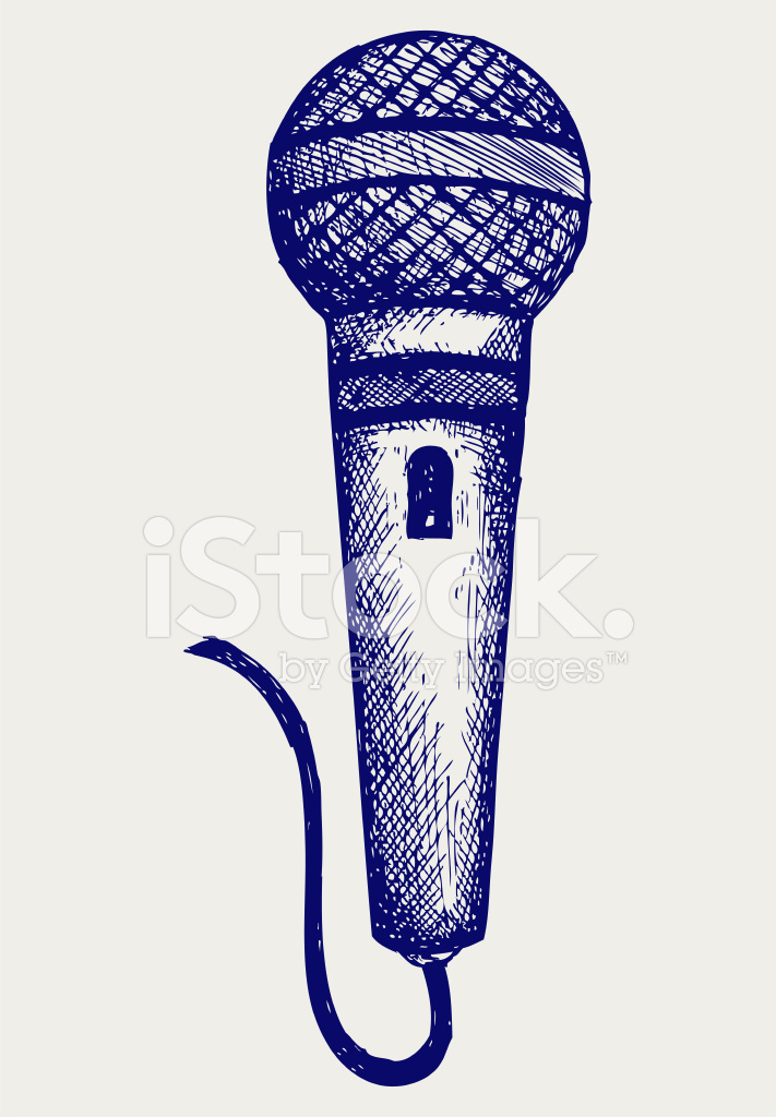 711x1024 Sketch Microphone Stock Vector - Microphone Pencil Drawing