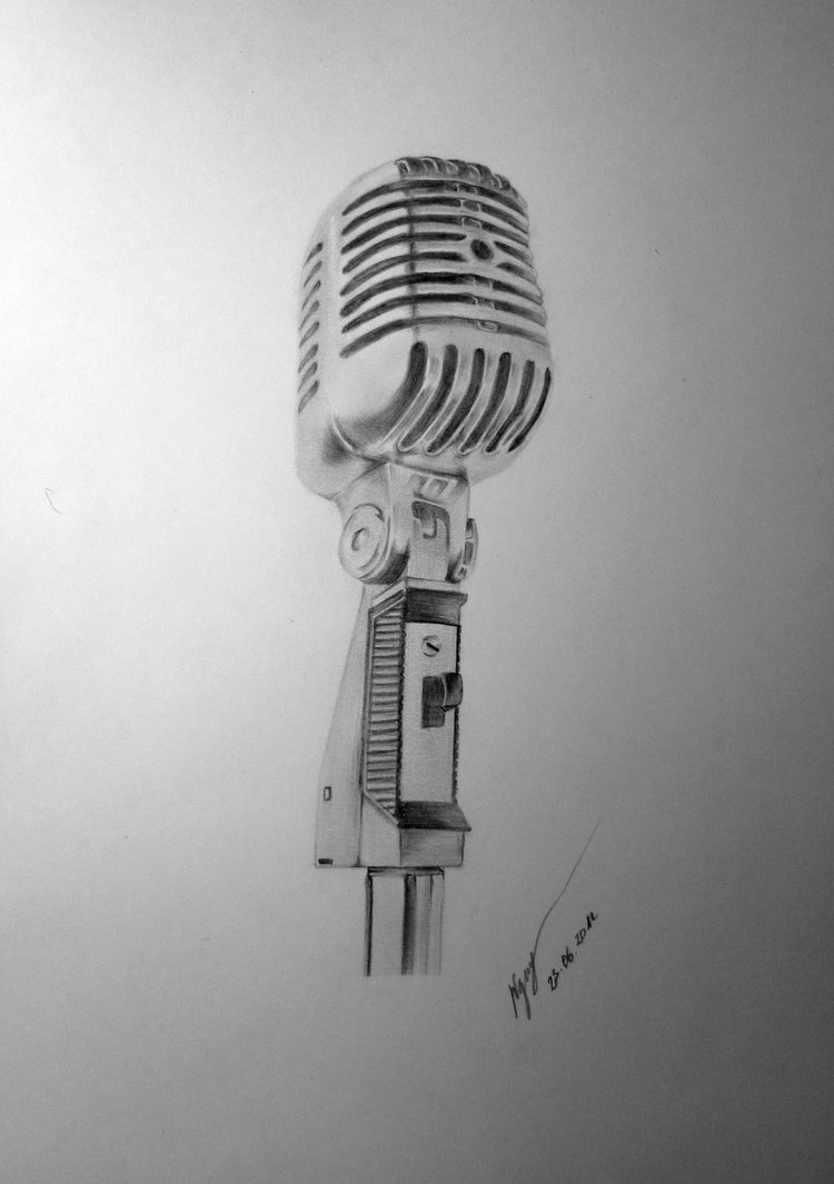 Microphone Pencil Drawing at PaintingValley.com | Explore collection of ...