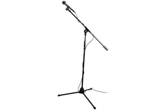 545x362 mic stand pack, on stage, with mic, stand, cable, and clip - Microphone Stand Drawing