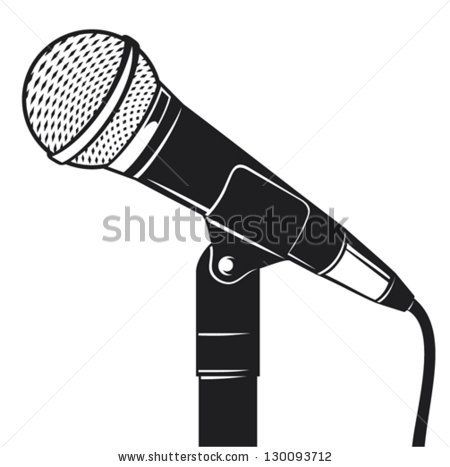 450x467 retro microphone with stand - Microphone Stand Drawing