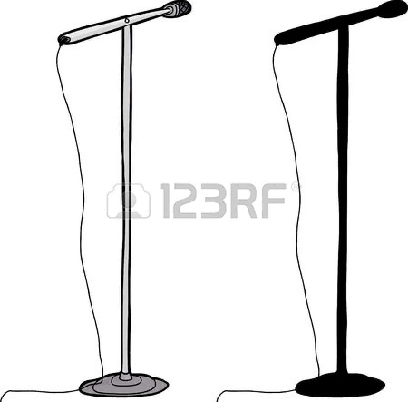 1350x1329 Drawing Stands Wooden For Free Download - Microphone Stand Drawing