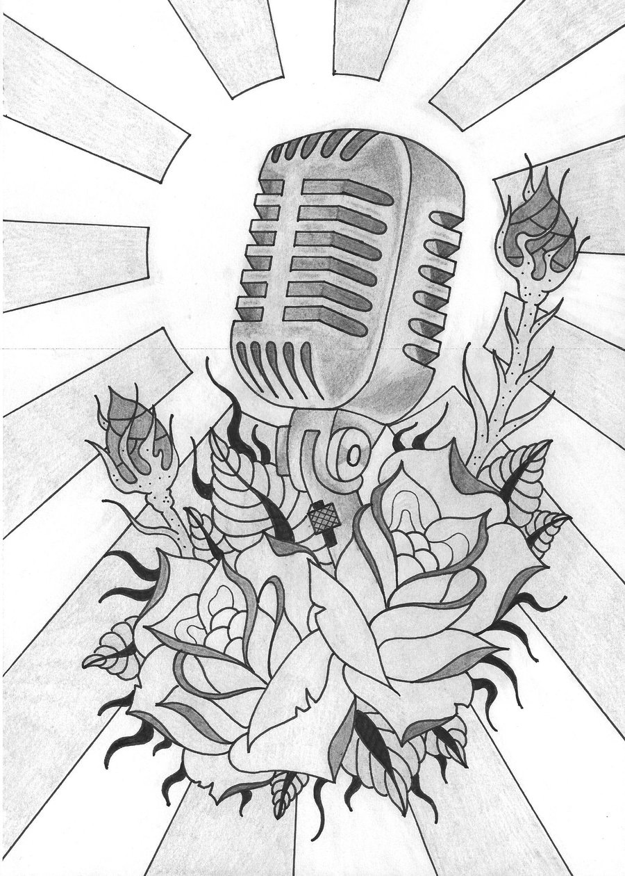 900x1260 Microphone Tattoo Sketches - Microphone Tattoo Drawings