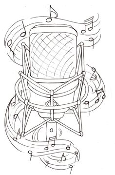 236x359 Music Note And Microphone Tattoo Sketch Tattoos - Microphone Tattoo Drawings