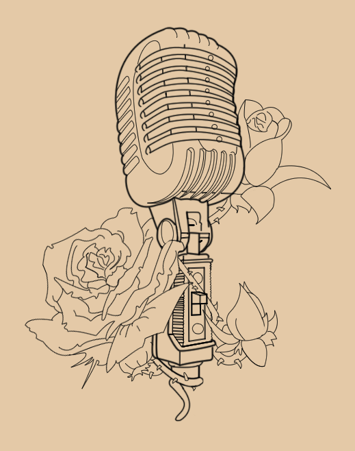 519x658 Microphone - Microphone Tattoo Drawings