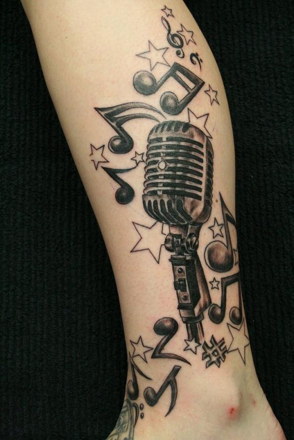 600x898 awesome music tattoo designs art and design - Microphone Tattoo Drawings