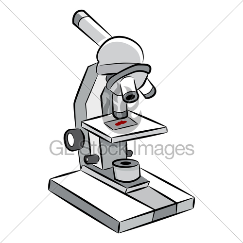 500x500 Microscope Science Device Drawing Gl Stock Images - Microscope Drawing