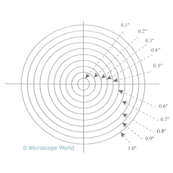 250x250 Concentric Circles Reticle With Circles - Microscope Drawing Circles