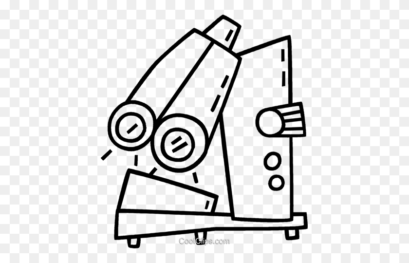 840x540 Electronic Microscope Royalty Free Vector Clip Art Illustration - Microscope Line Drawing