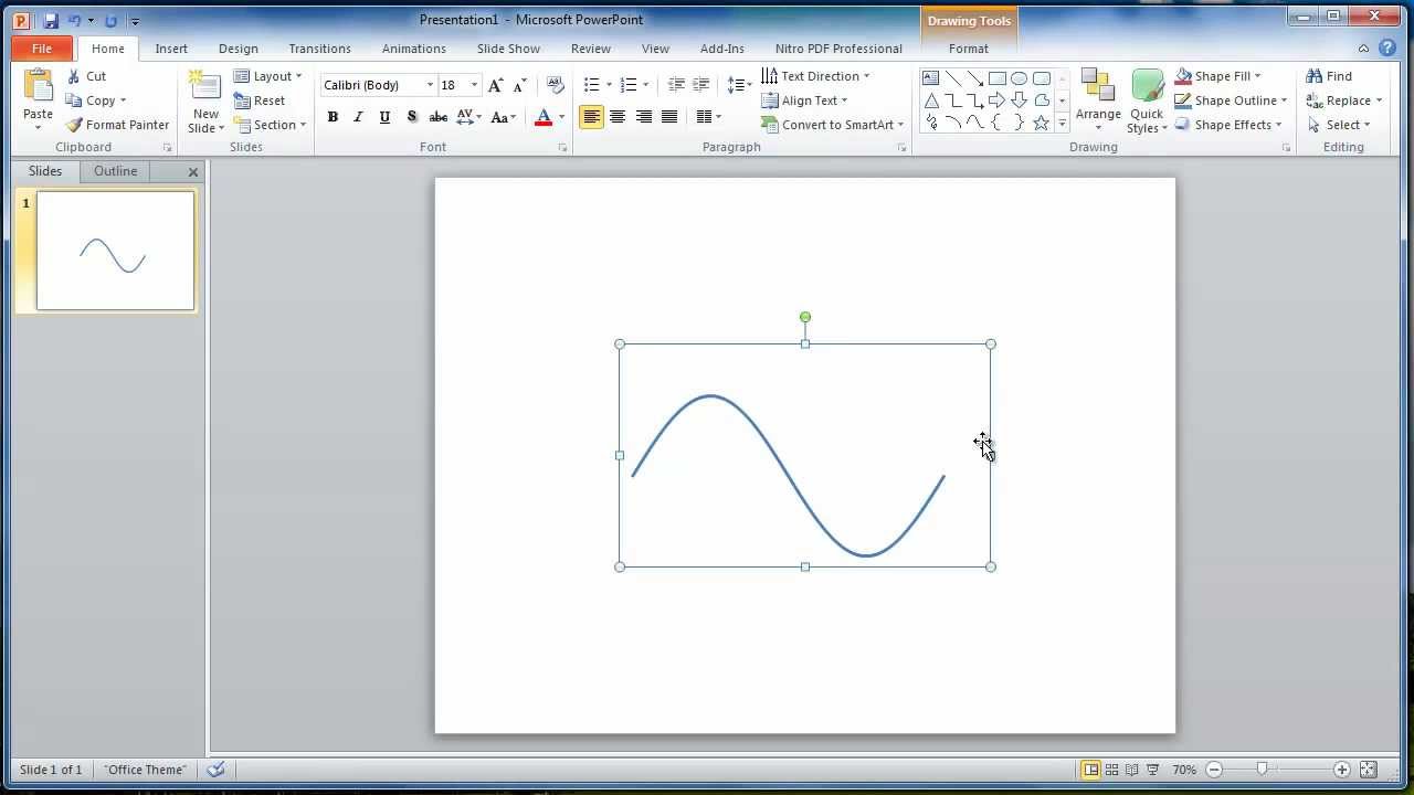 1280x720 sine wave drawing in microsoft power point - Microsoft Drawing