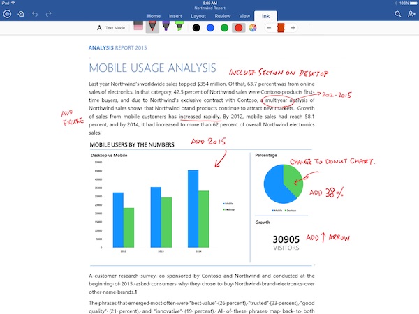 600x450 microsoft office apps updated to support drawing on iphone - Microsoft Office Drawing