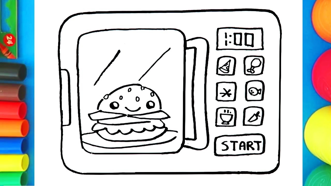 1280x720 how to draw a microwave - Microwave Drawing