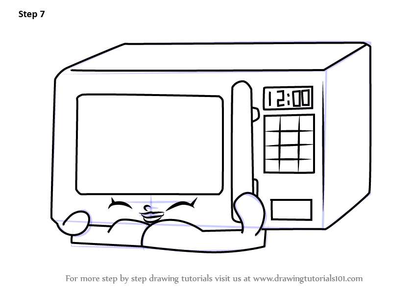 843x596 learn how to draw zappy microwave from shopkins - Microwave Drawing