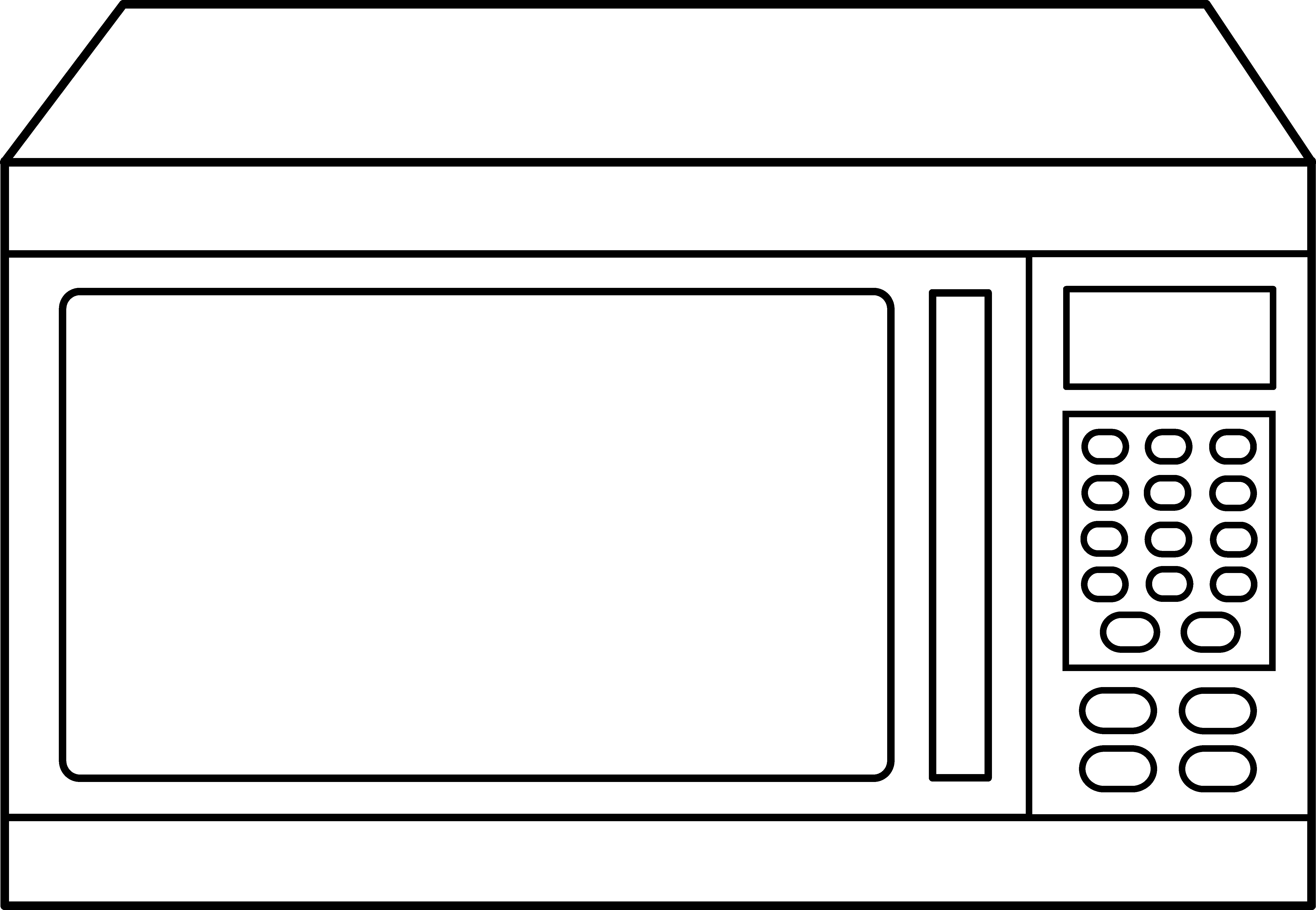 5840x4037 microwave oven line art - Microwave Drawing