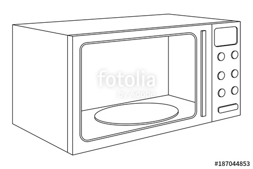 500x334 microwave oven outline drawing stock image and royalty free - Microwave Drawing