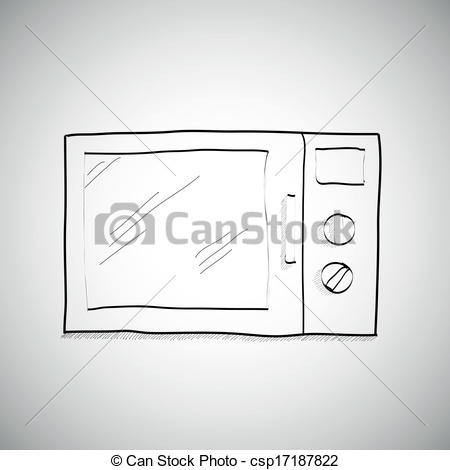 450x470 simple hand drawing of microwave - Microwave Oven Drawing