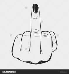 236x252 middle finger up female hand women nail isolated vector - Middle Drawing