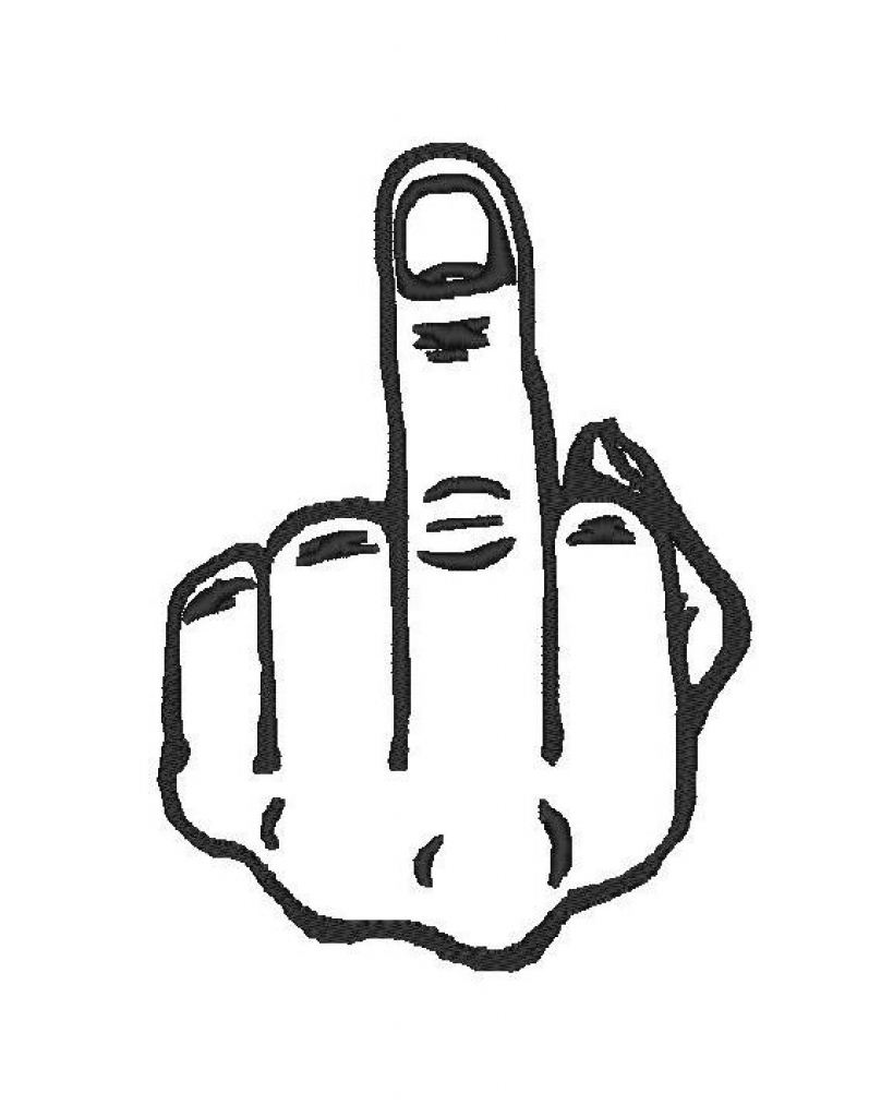 819x1024 middle finger clipart - Middle Finger Drawing