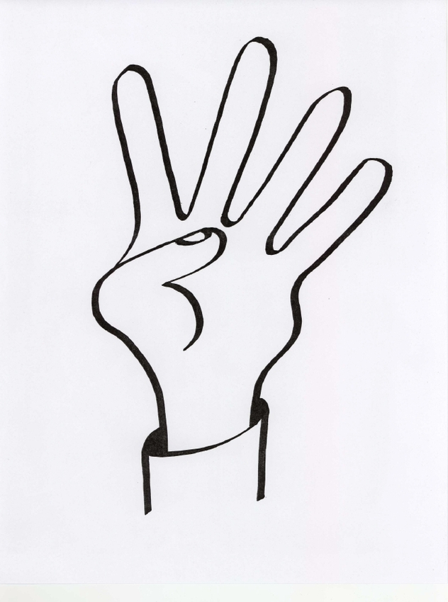 holding up middle finger drawing