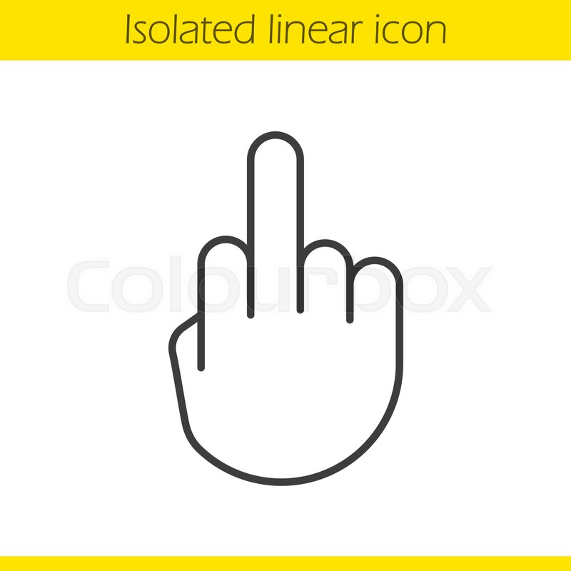 800x800 middle finger up linear icon thin stock vector colourbox - Middle Finger Drawing