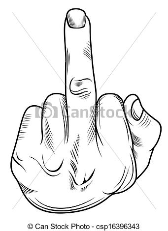 341x470 middle finger - Middle Finger Drawing