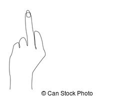 270x194 vector hand drawing middle finger isolated on white - Middle Finger Drawing