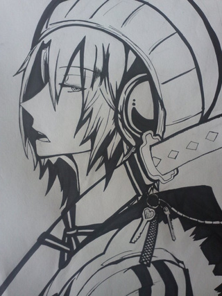 320x427 drawing from middle school one of my favorite vocaloids, yuuma - Middle School Drawing