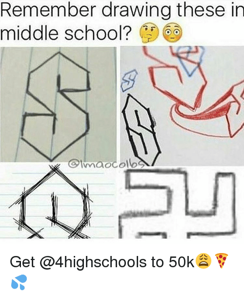 500x610 remember drawing these in middle school get to dank - Middle School Drawing