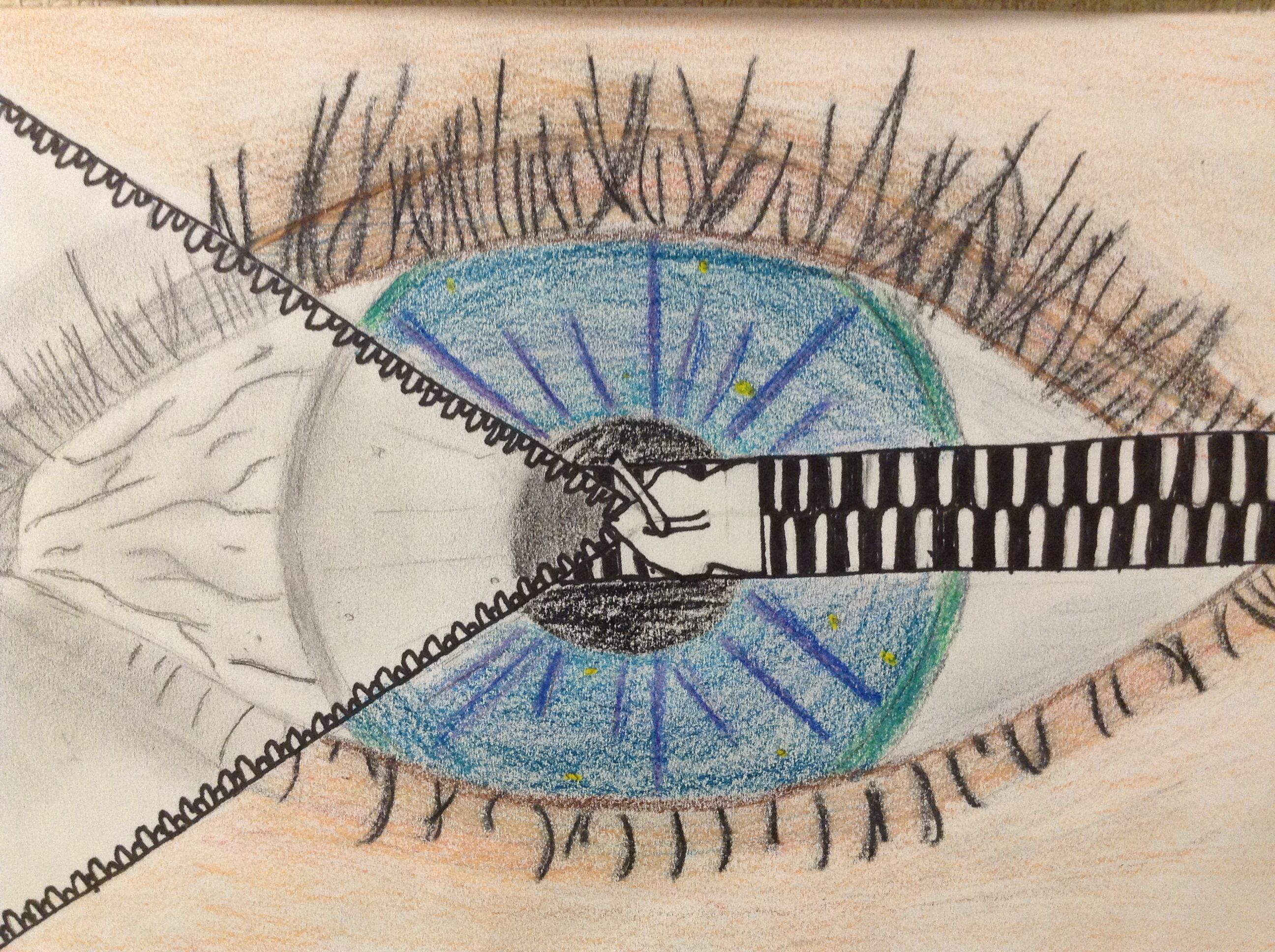 2592x1936 surreal eye, middle school drawing class, inspired - Middle School Drawing