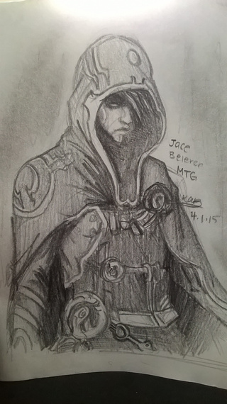 320x570 Well This Is A Sloppy Drawingsketch Of Jace Beleren From Magic - Middle School Drawing