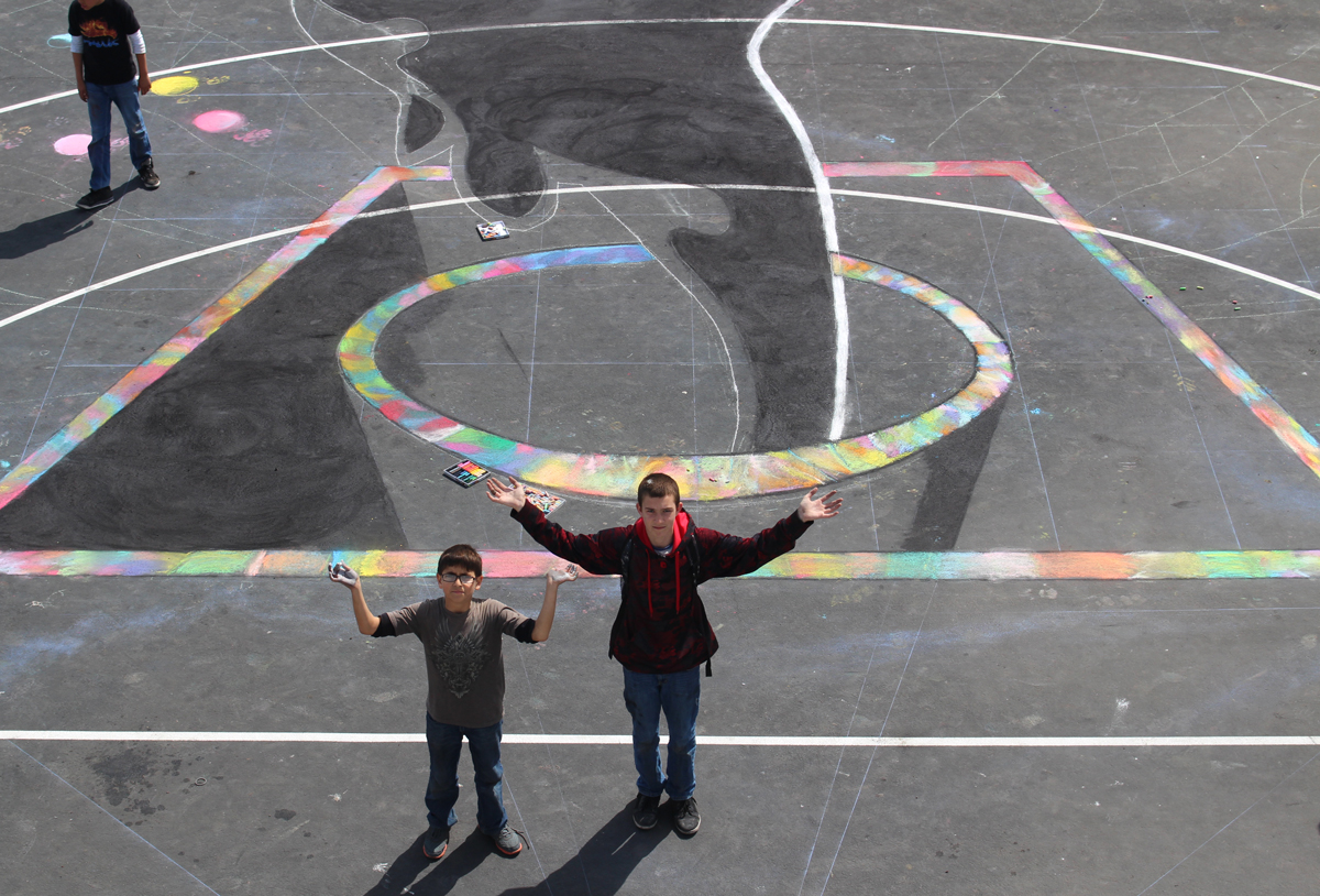 1200x814 wood middle school drawing on earth chalk drawing, street - Middle School Drawing