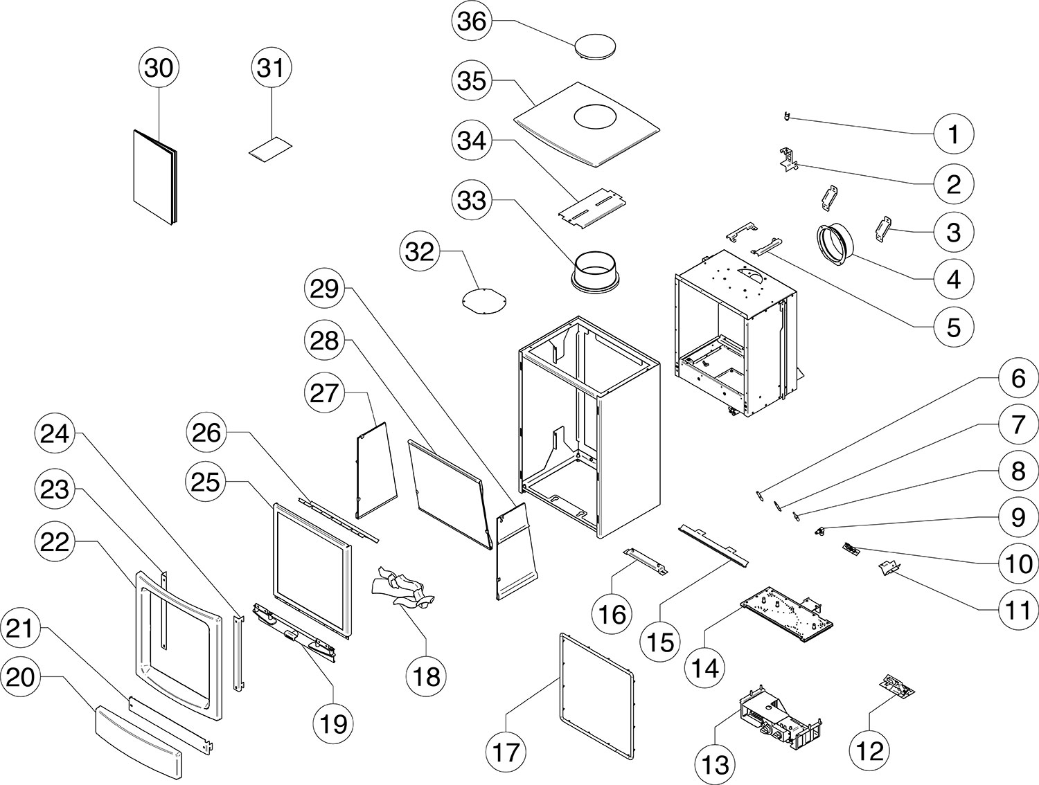 1500x1134 Vogue Midi Black Glass - Midi Drawing