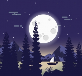 286x268 landscape drawing night vectors stock for free download - Midnight Drawing