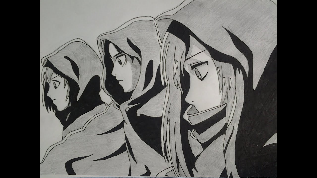 1280x720 How To Draw Mikasa, Eren And Armin - Mikasa Drawing