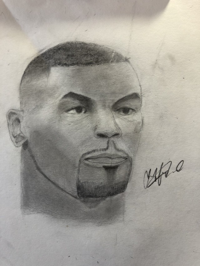640x854 Day To Mike Tyson Portrait Finished Jeffrey Li - Mike Tyson Drawing