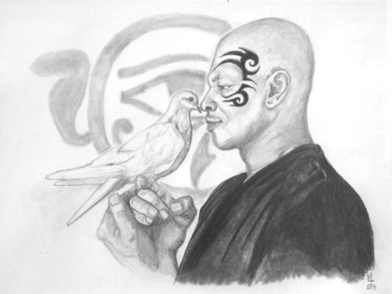800x600 animal connection mike tyson and pigeon - Mike Tyson Drawing
